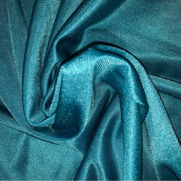 v i n t a g e :: Teal Full Sweep Lace Slip Dress Nightgown Satin Nylon ILGWU - Picture 8 of 11